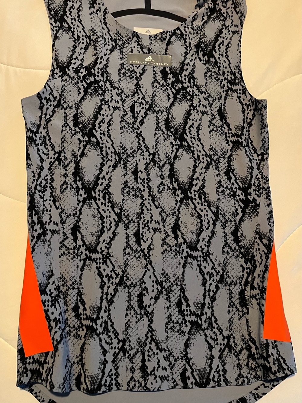 adidas by Stella McCartney Python Snake Print Tank Top Grey Orange – Size M